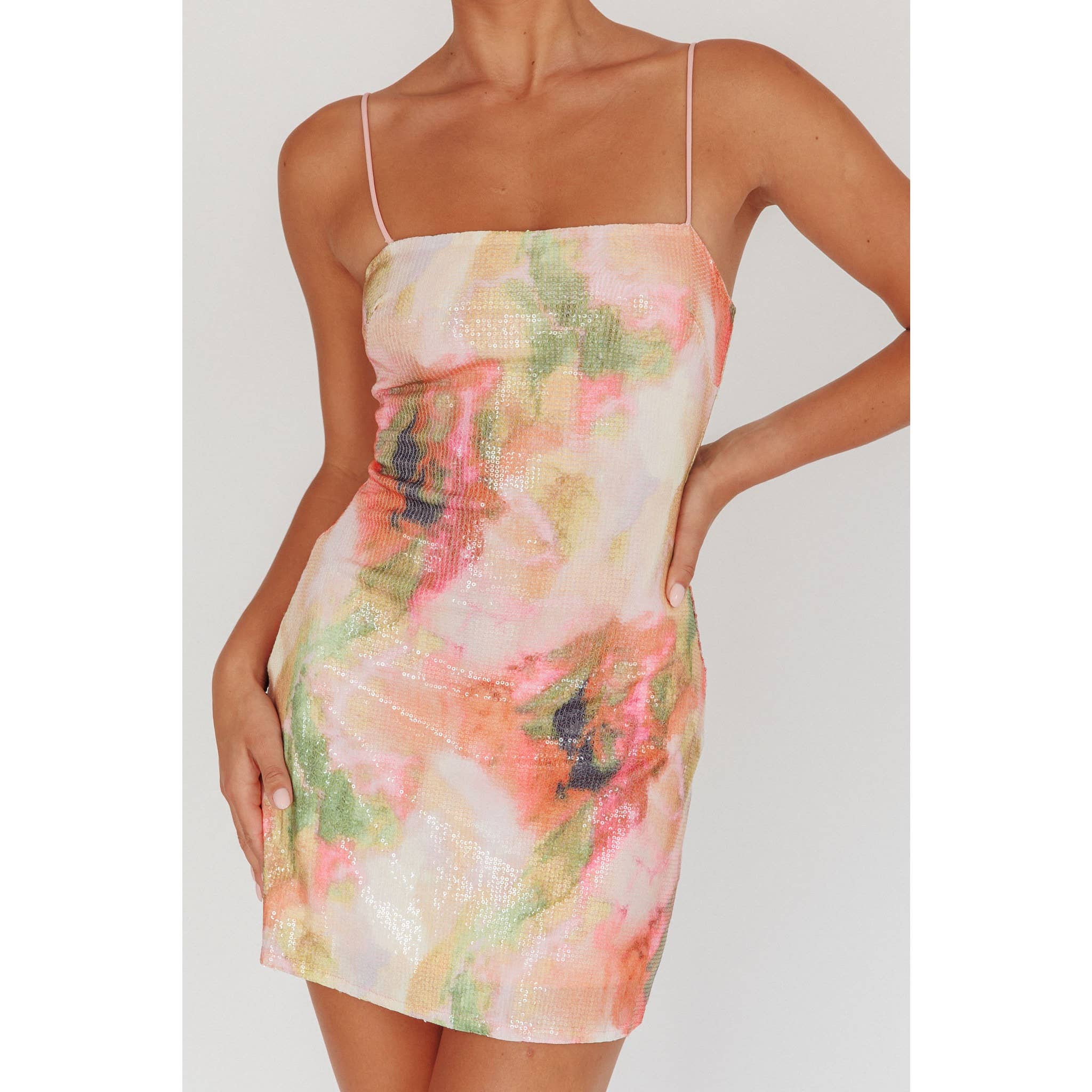 MIAMI SEQUIN MINI DRESS / 64610D01: MULTI COLOUR / XS-S-M-L(1-3-2-1)