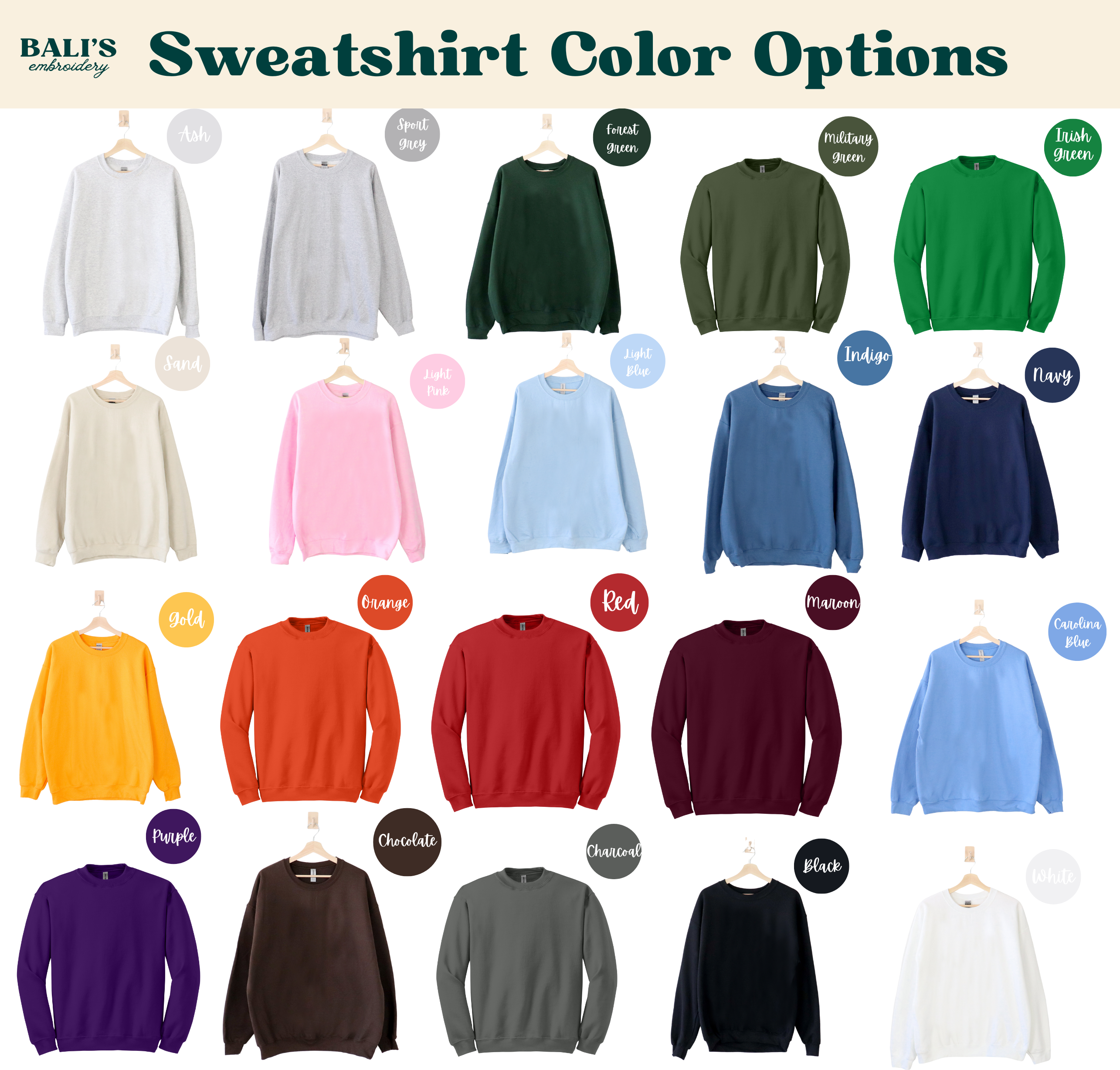 Custom Embroidered Varsity Crewneck: Sand / L / Sweatshirt