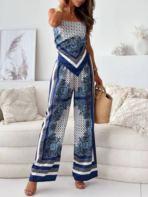 Printed Vest Top & Casual Pants