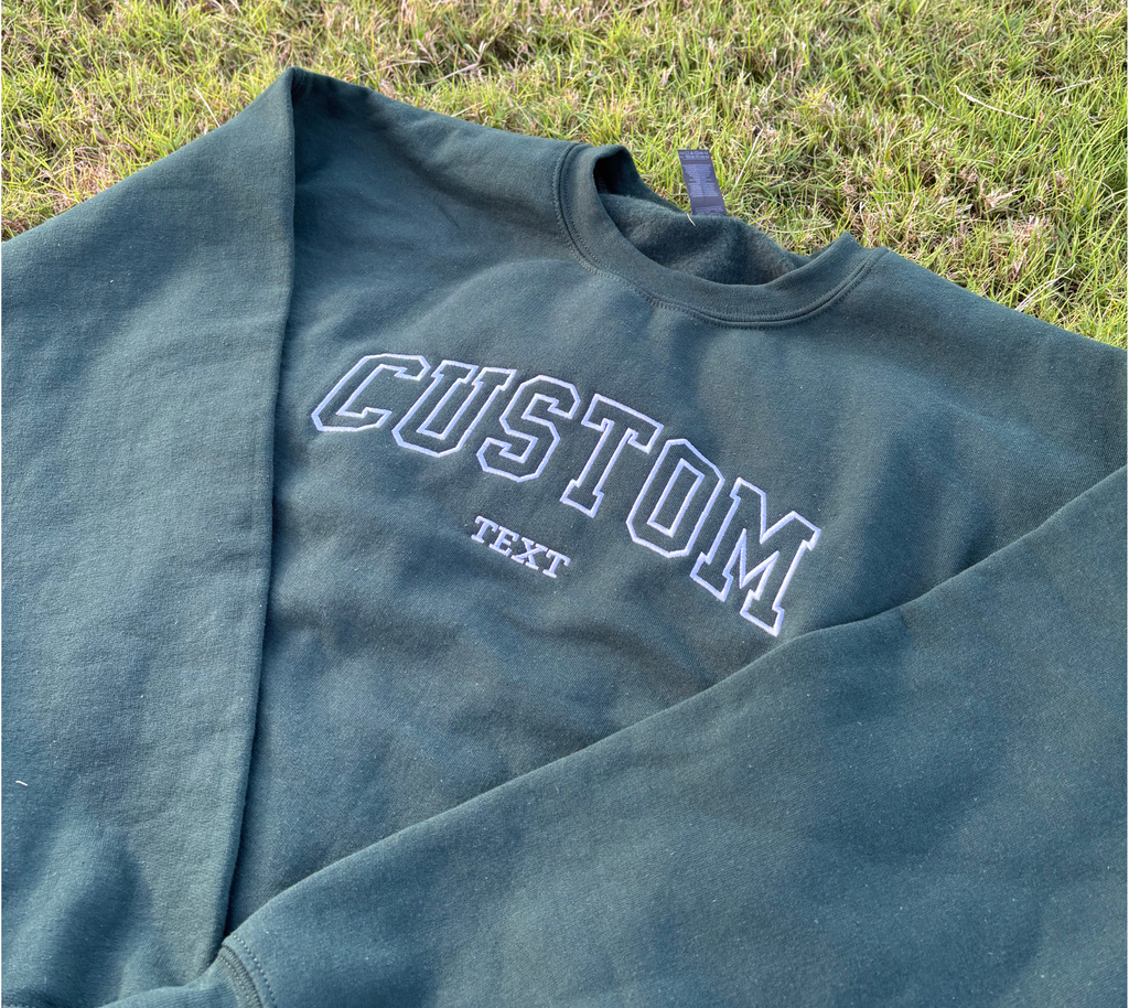 Custom Embroidered Varsity Crewneck: Sand / L / Sweatshirt