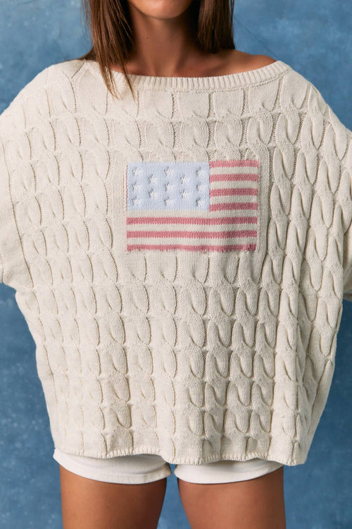 American Flag Cable Sweater