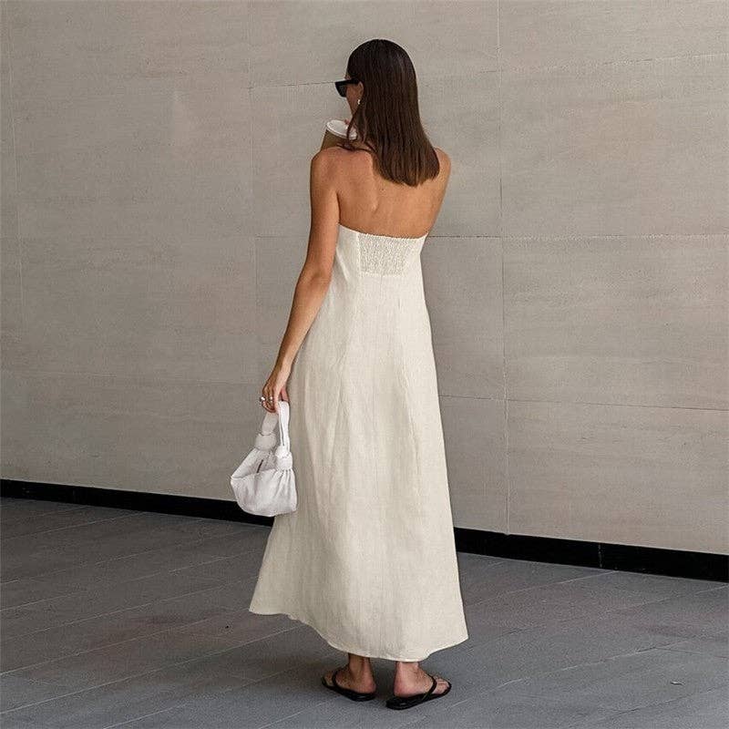 Strapless Backless Maxi Dress