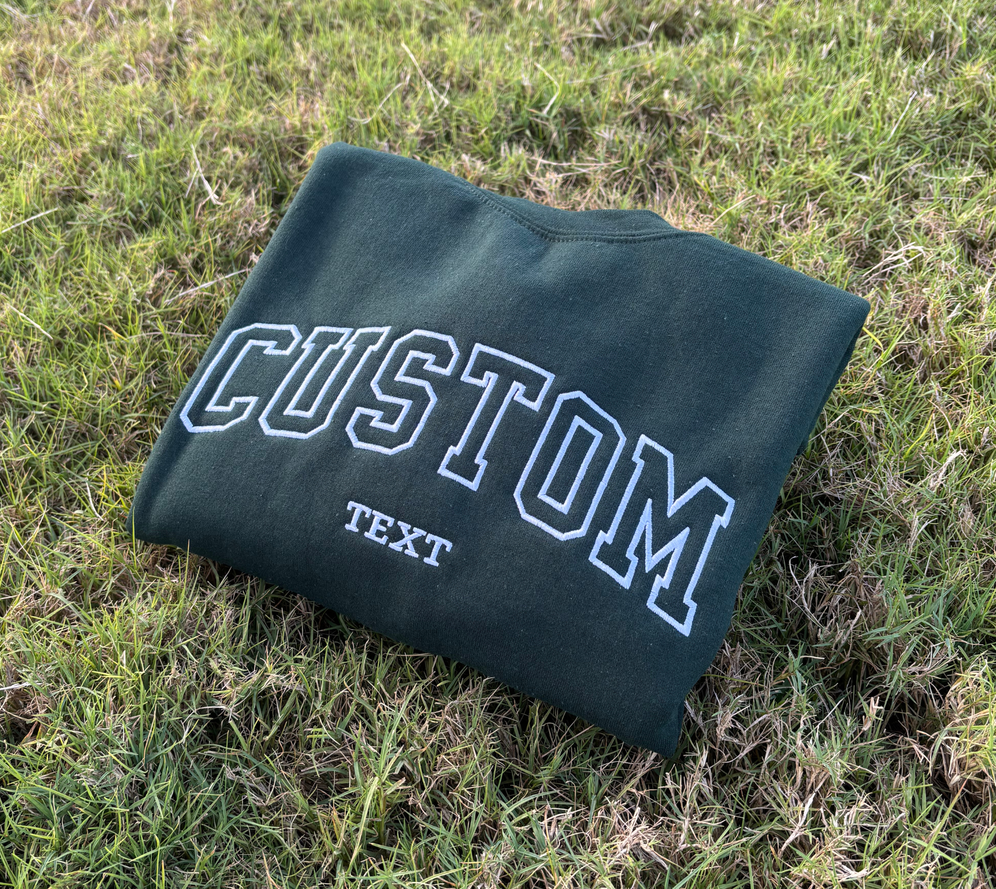 Custom Embroidered Varsity Crewneck: Sand / L / Sweatshirt