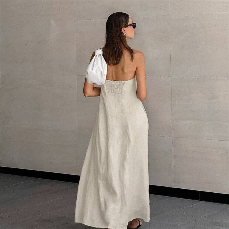 Strapless Backless Maxi Dress